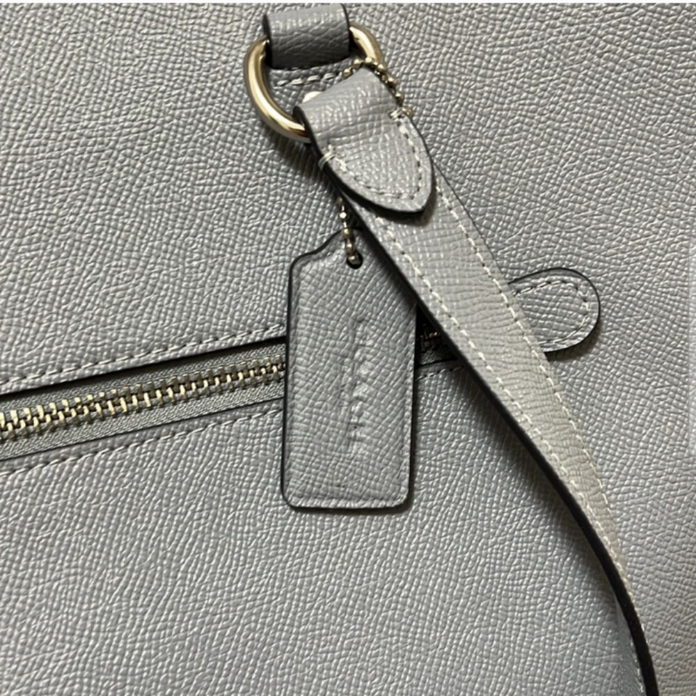 Coach Light Gray Leather Tote NEVER USED BRAND NEW - Picture 7 of 8